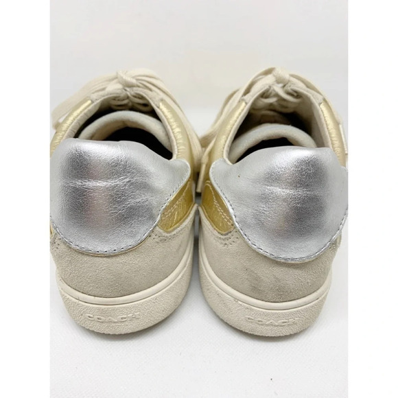 Coach Gold Metallic Lace Up Sneaker 9 - Picture 5 of 7
